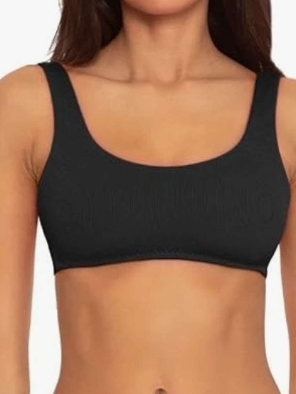 BECCA Black Scoop Neck Swim Top